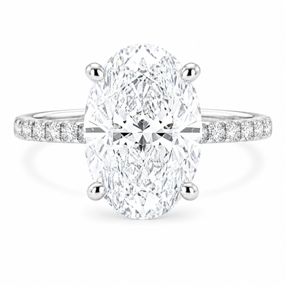 OVAL WITH SIDE DIAMONDS
