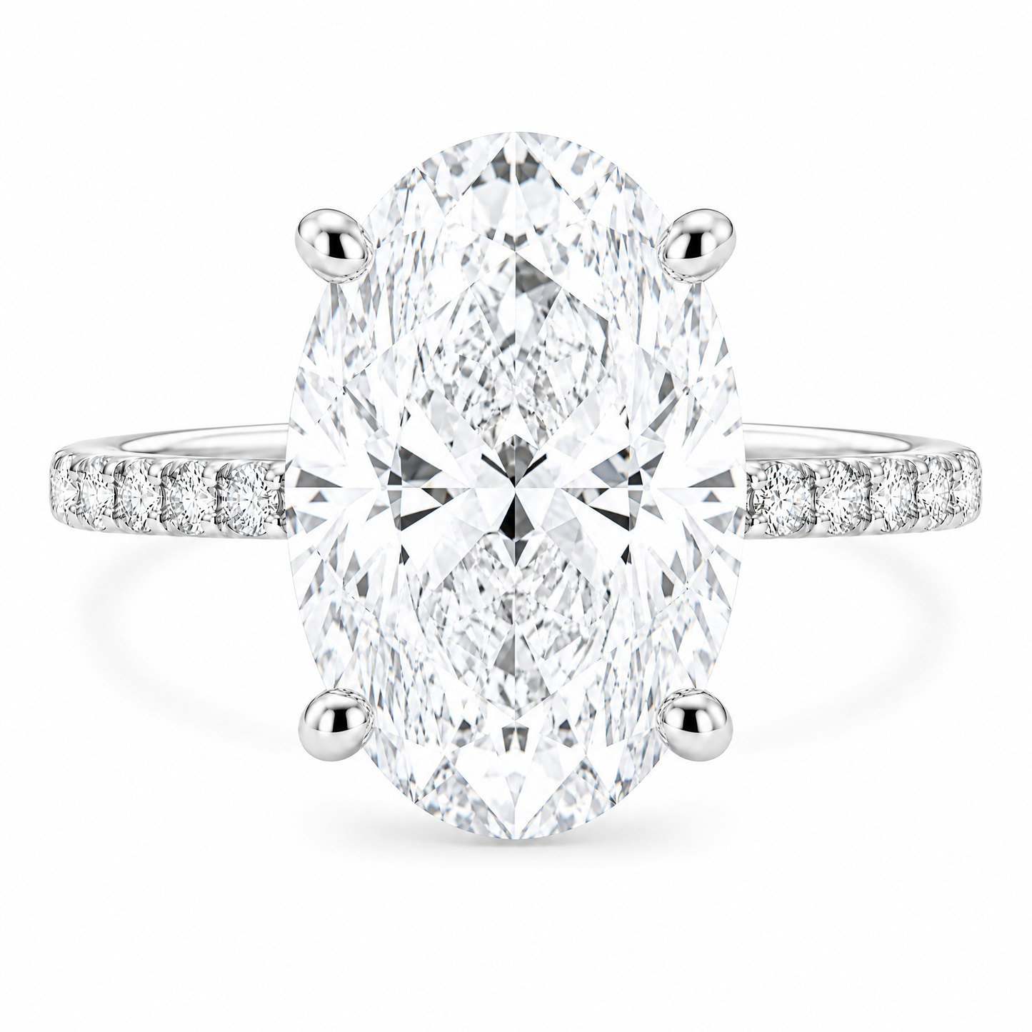 OVAL WITH SIDE DIAMONDS