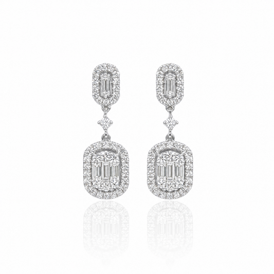 Illusion halo Diamond Earrings