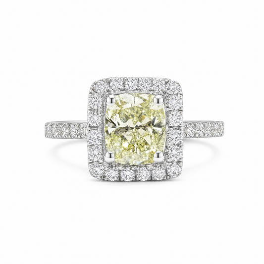 LIGHT FANCY YELLOW CUSHION CUT