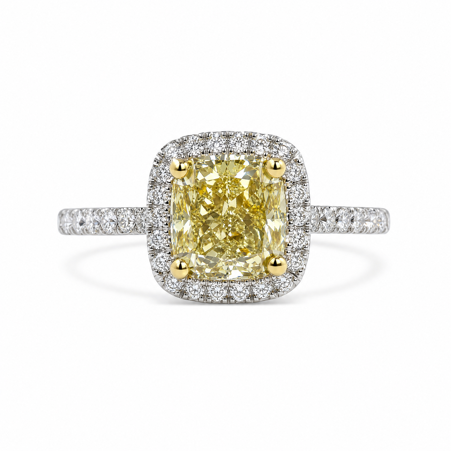 FANCY INTENSE YELLOW CUSHION CUT