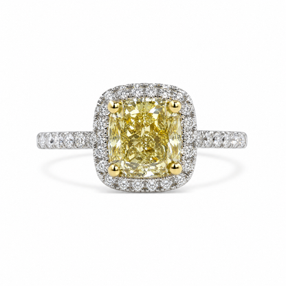 FANCY INTENSE YELLOW CUSHION CUT