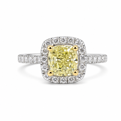 FANCY LIGHT YELLOW CUSHION CUT