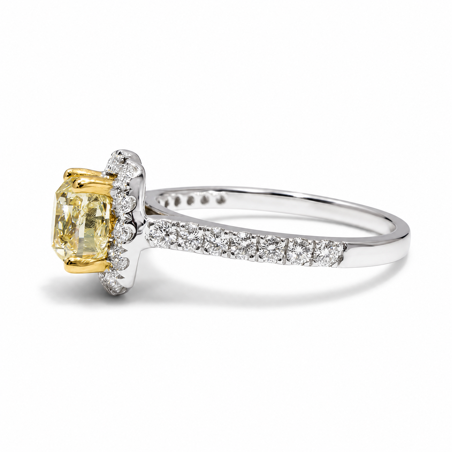 FANCY LIGHT YELLOW CUSHION CUT