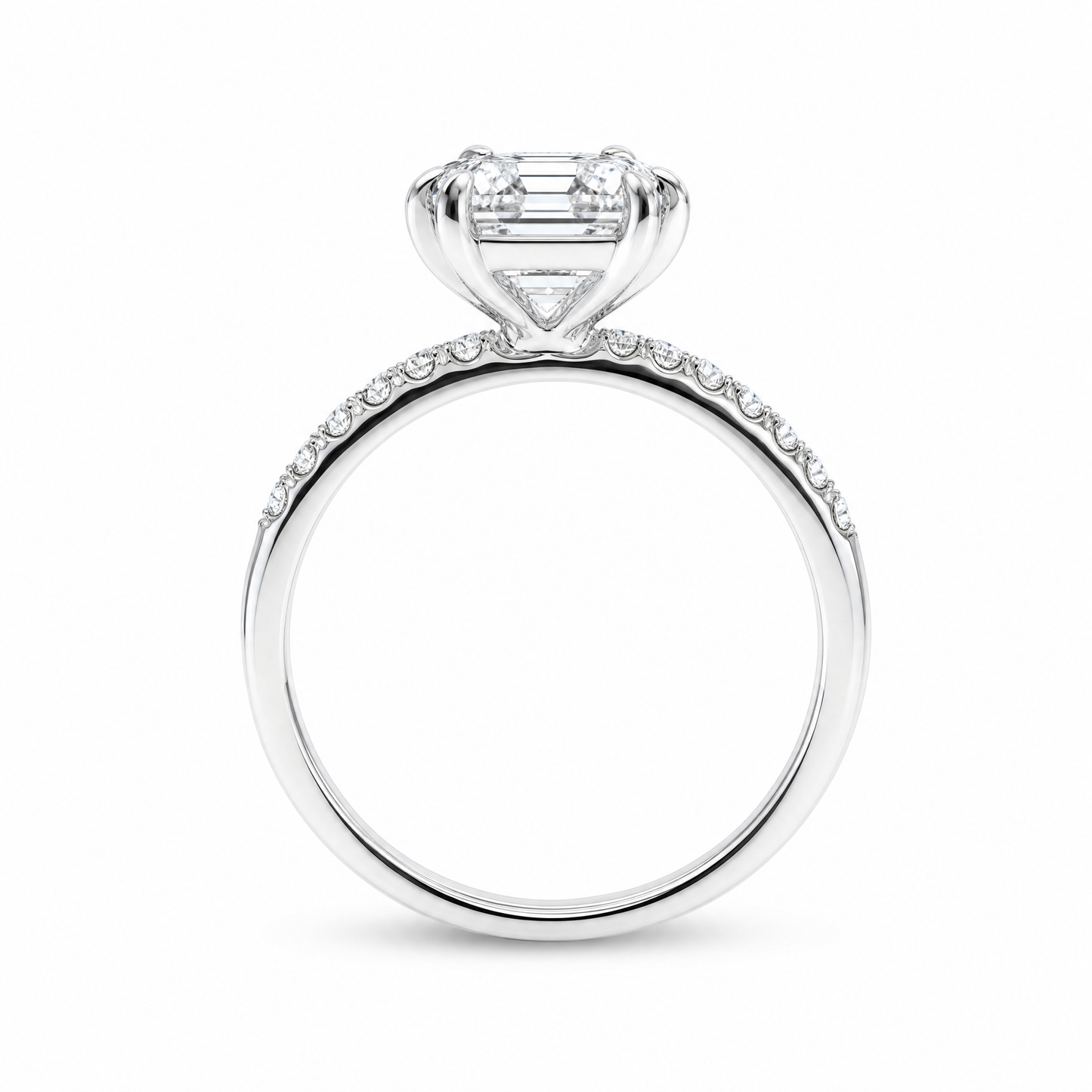 3.08 CT EMERALD WITH SIDE STONES