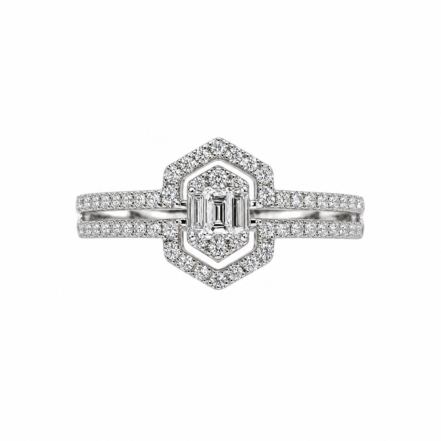 Bague en diamant avec armure