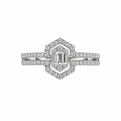 Bague en diamant avec armure