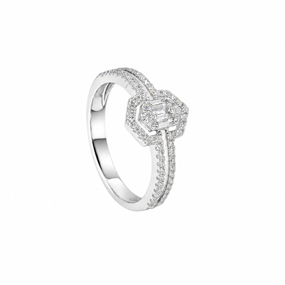Bague en diamant avec armure