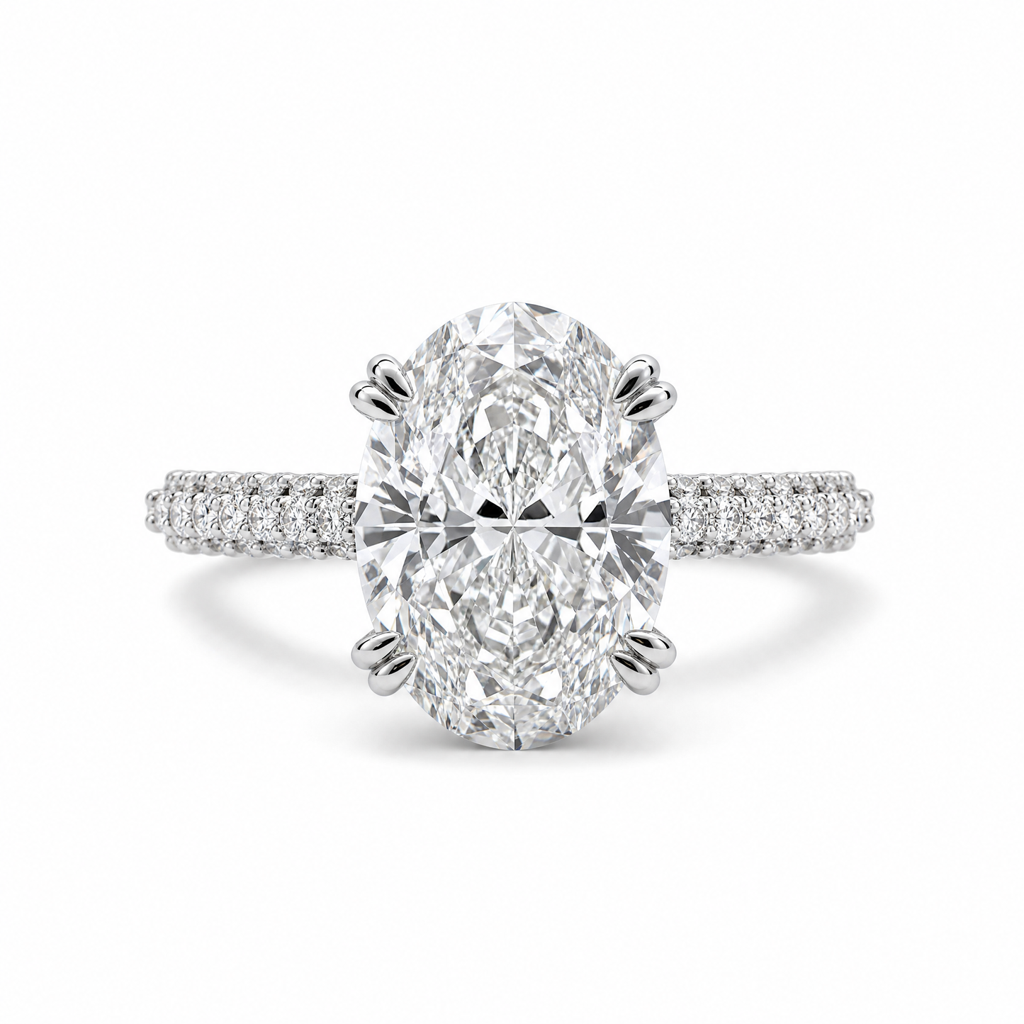 OVAL SOLITAIRE HIDDEN HALO PAVE