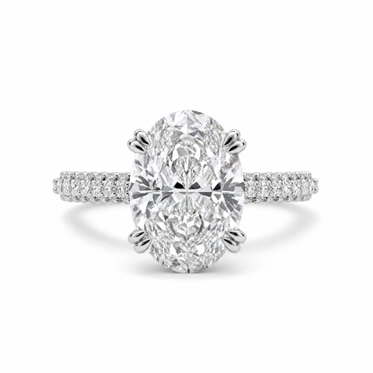 OVAL SOLITAIRE HIDDEN HALO PAVE
