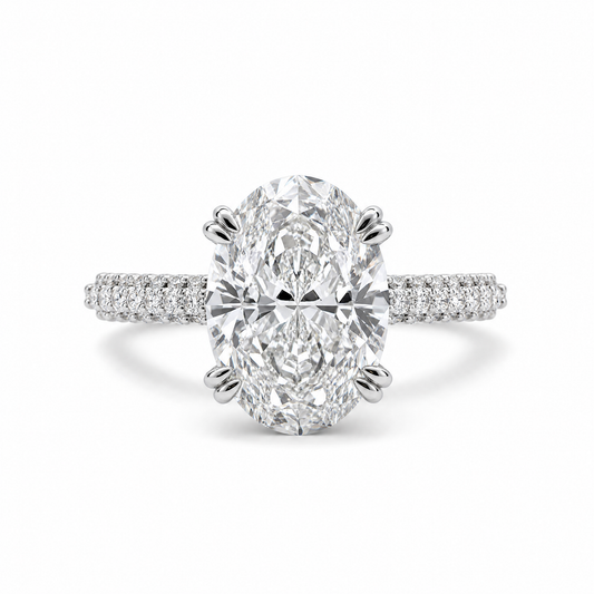 OVAL SOLITAIRE HIDDEN HALO PAVE