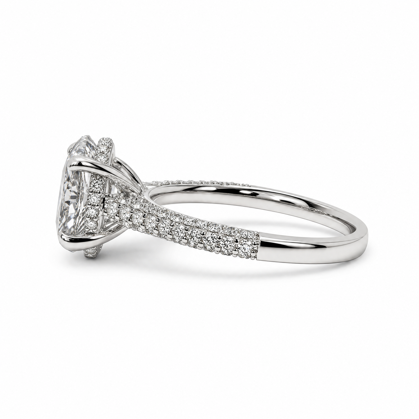 OVAL SOLITAIRE HIDDEN HALO PAVE
