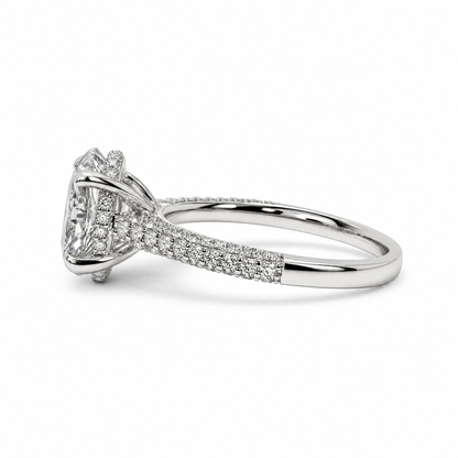 OVAL SOLITAIRE HIDDEN HALO PAVE