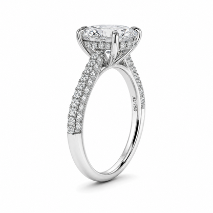 OVAL SOLITAIRE HIDDEN HALO PAVE