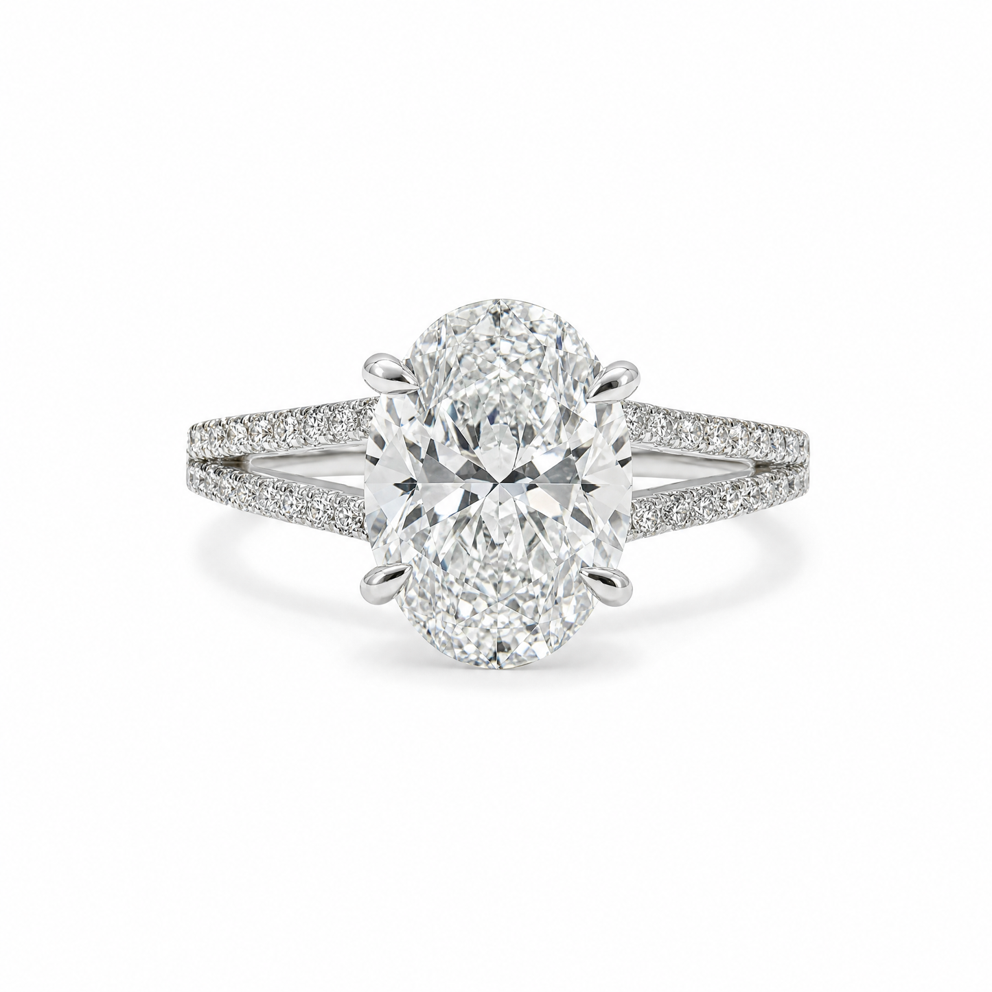 OVAL SOLITAIRE SPLIT PAVE