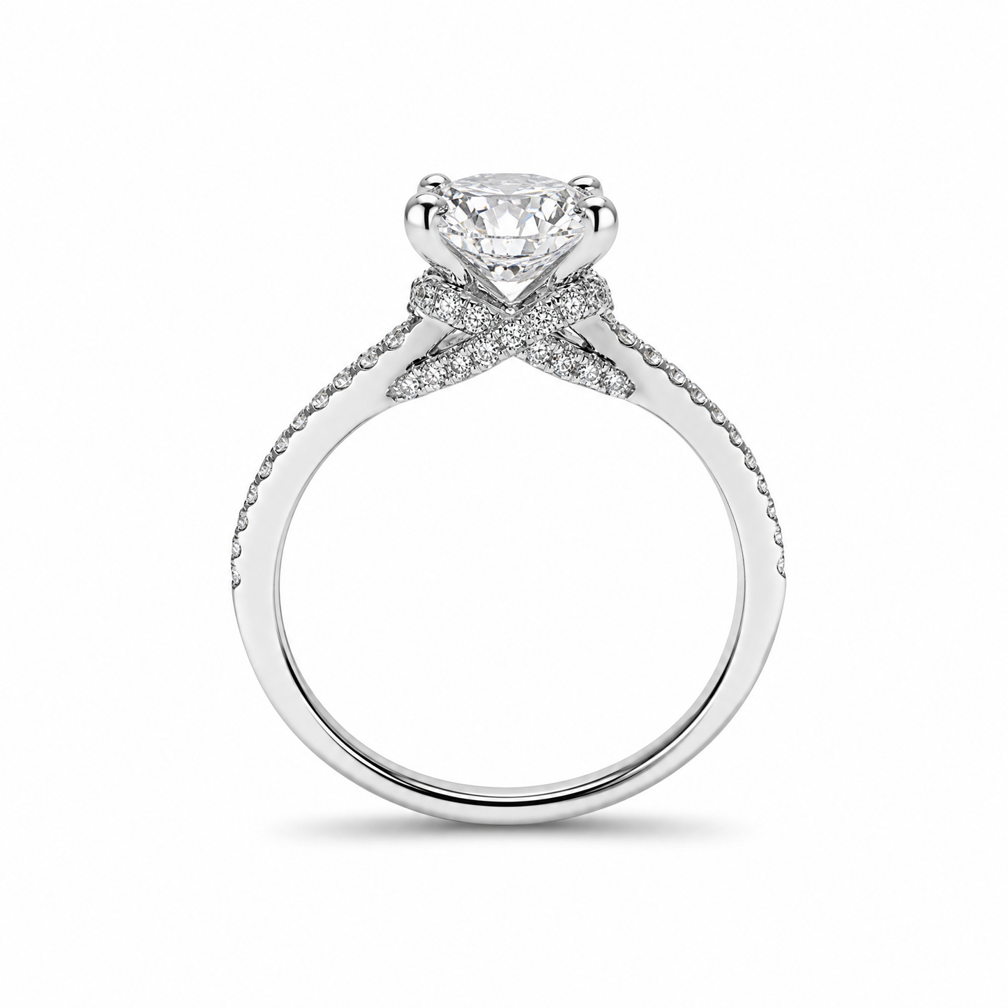 OVAL SOLITAIRE SPLIT PAVE