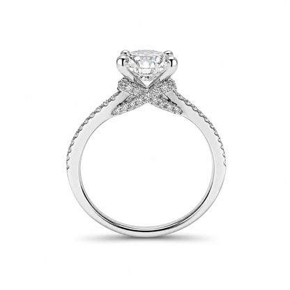 OVAL SOLITAIRE SPLIT PAVE
