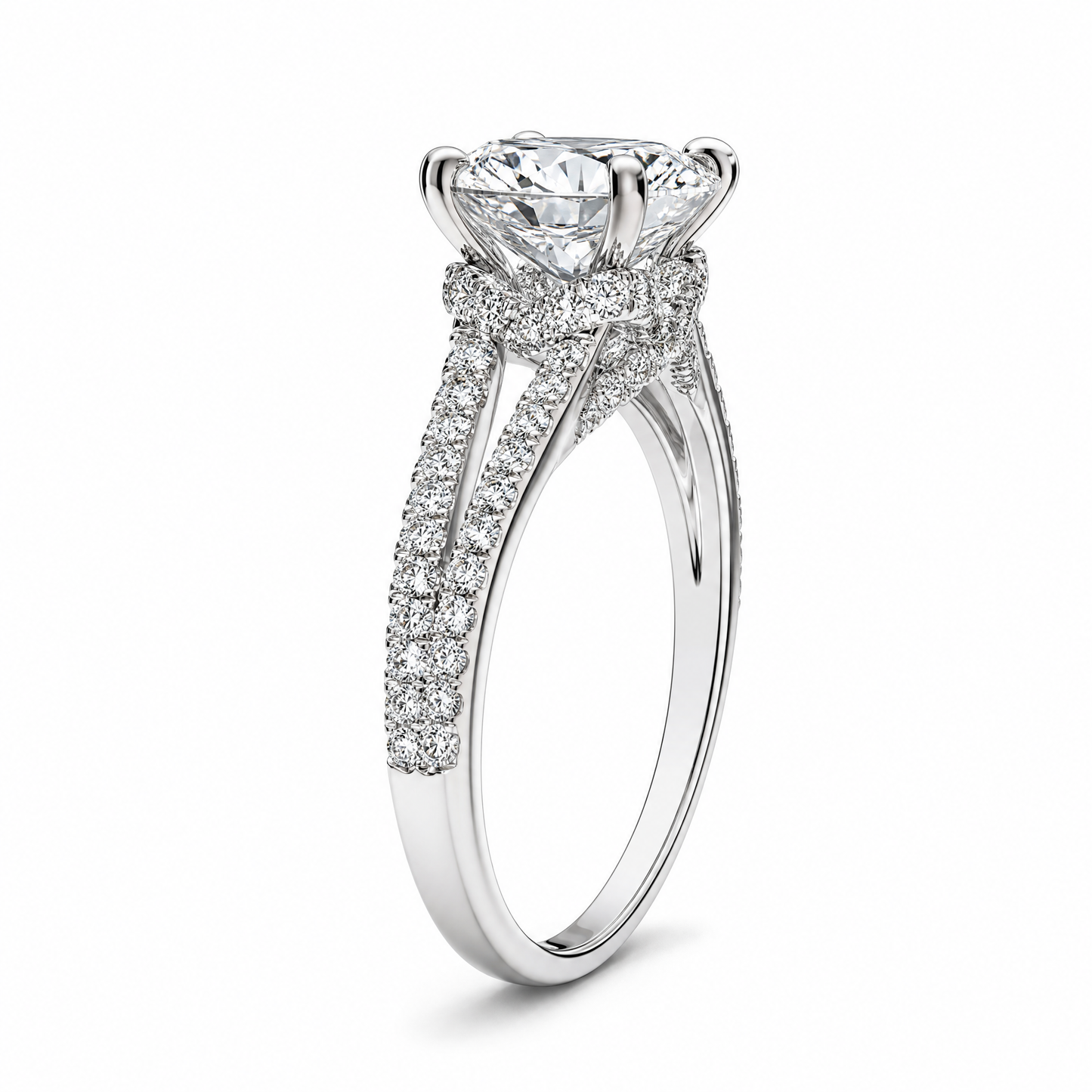 OVAL SOLITAIRE SPLIT PAVE