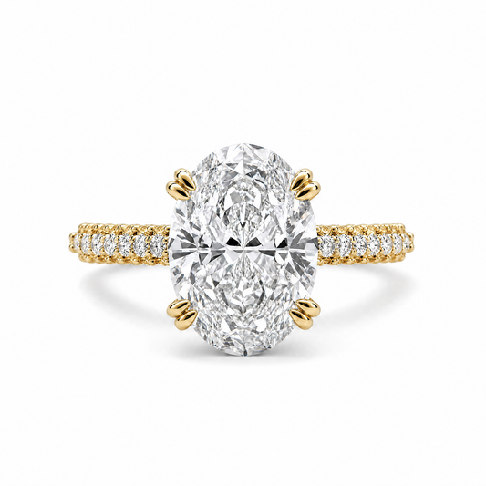 OVAL SOLITAIRE HIDDEN HALO PAVE