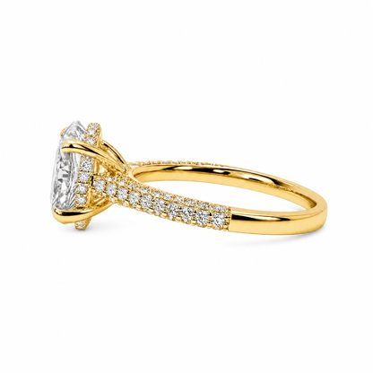 OVAL SOLITAIRE HIDDEN HALO PAVE