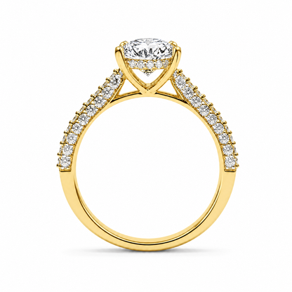 OVAL SOLITAIRE HIDDEN HALO PAVE
