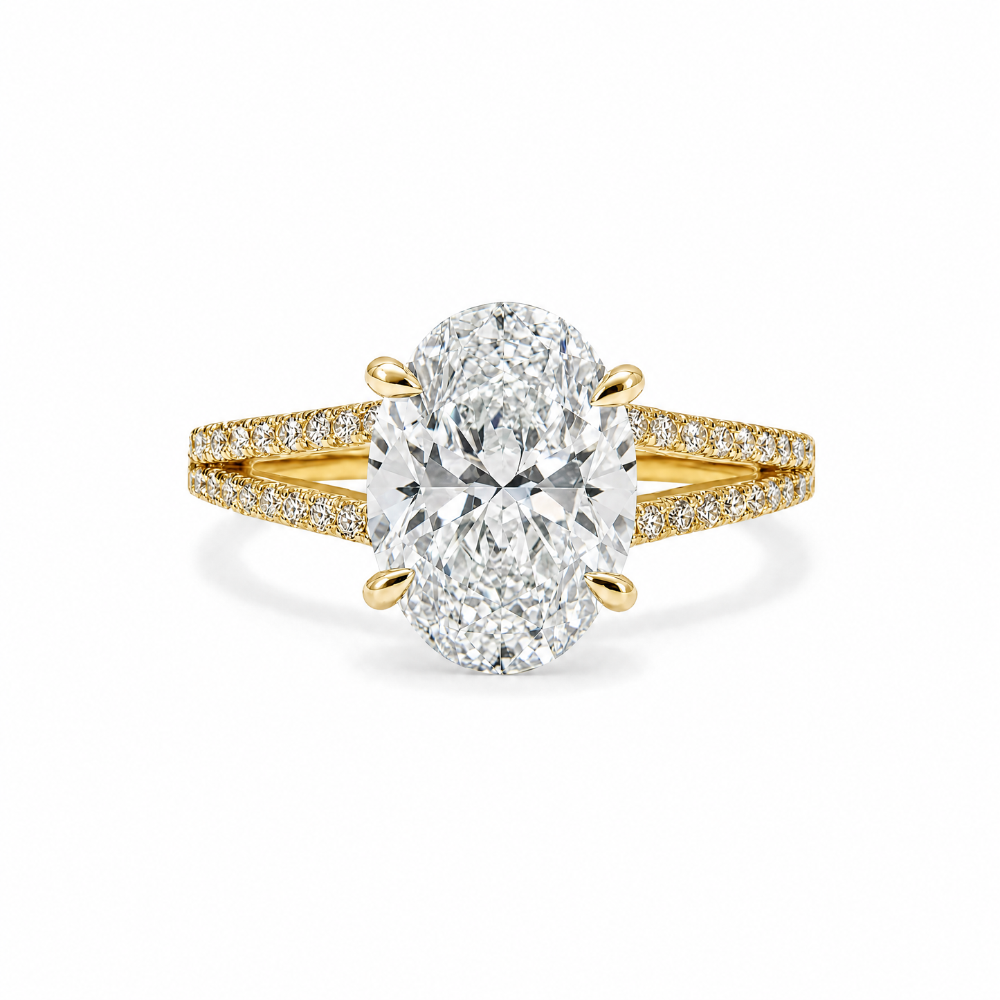 OVAL SOLITAIRE SPLIT PAVE