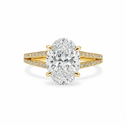 OVAL SOLITAIRE SPLIT PAVE
