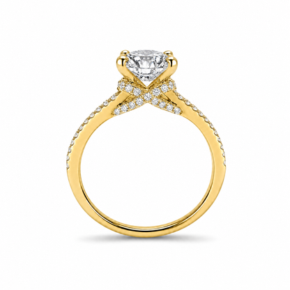 OVAL SOLITAIRE SPLIT PAVE