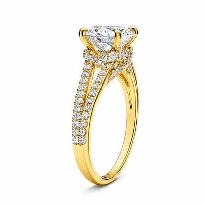 OVAL SOLITAIRE SPLIT PAVE