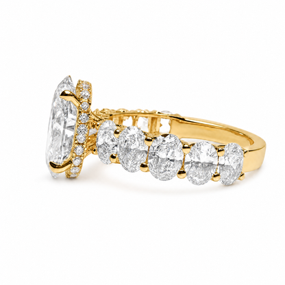 OVAL SOLITAIRE HALO PAVE