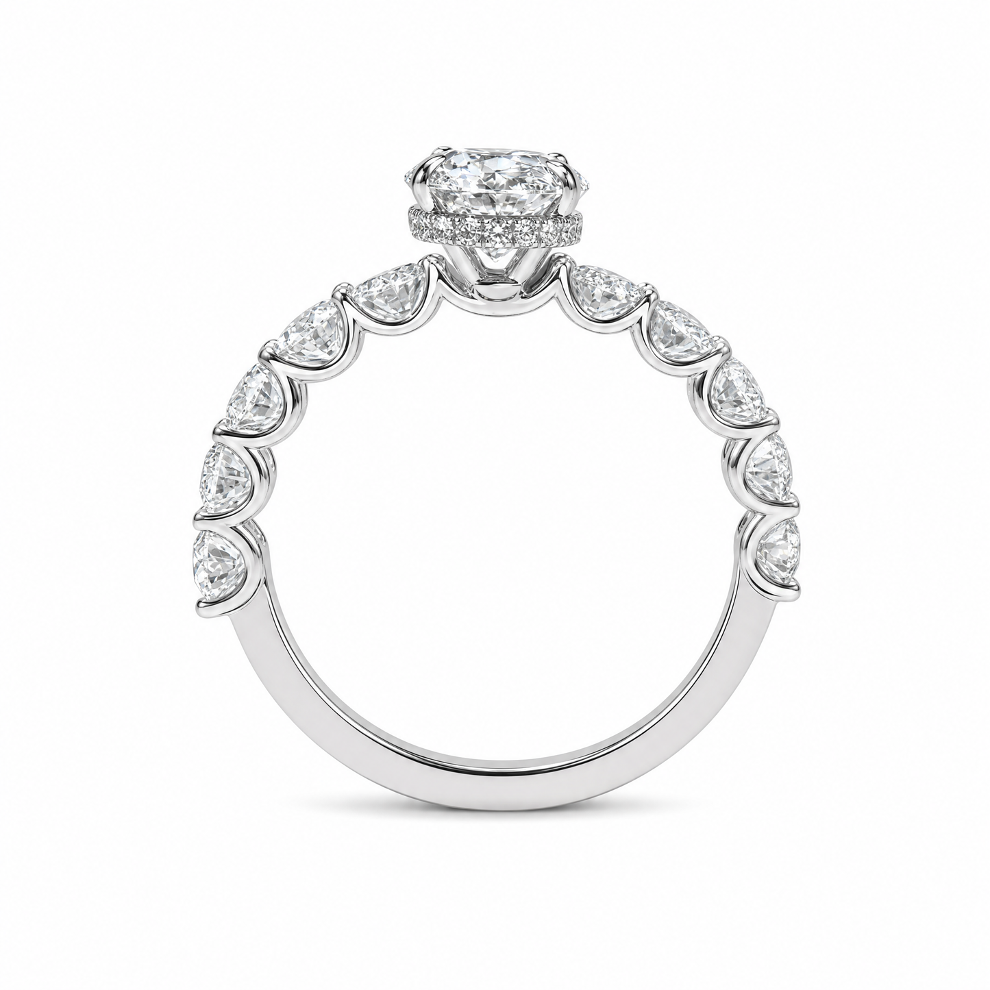 OVAL SOLITAIRE HALO PAVE