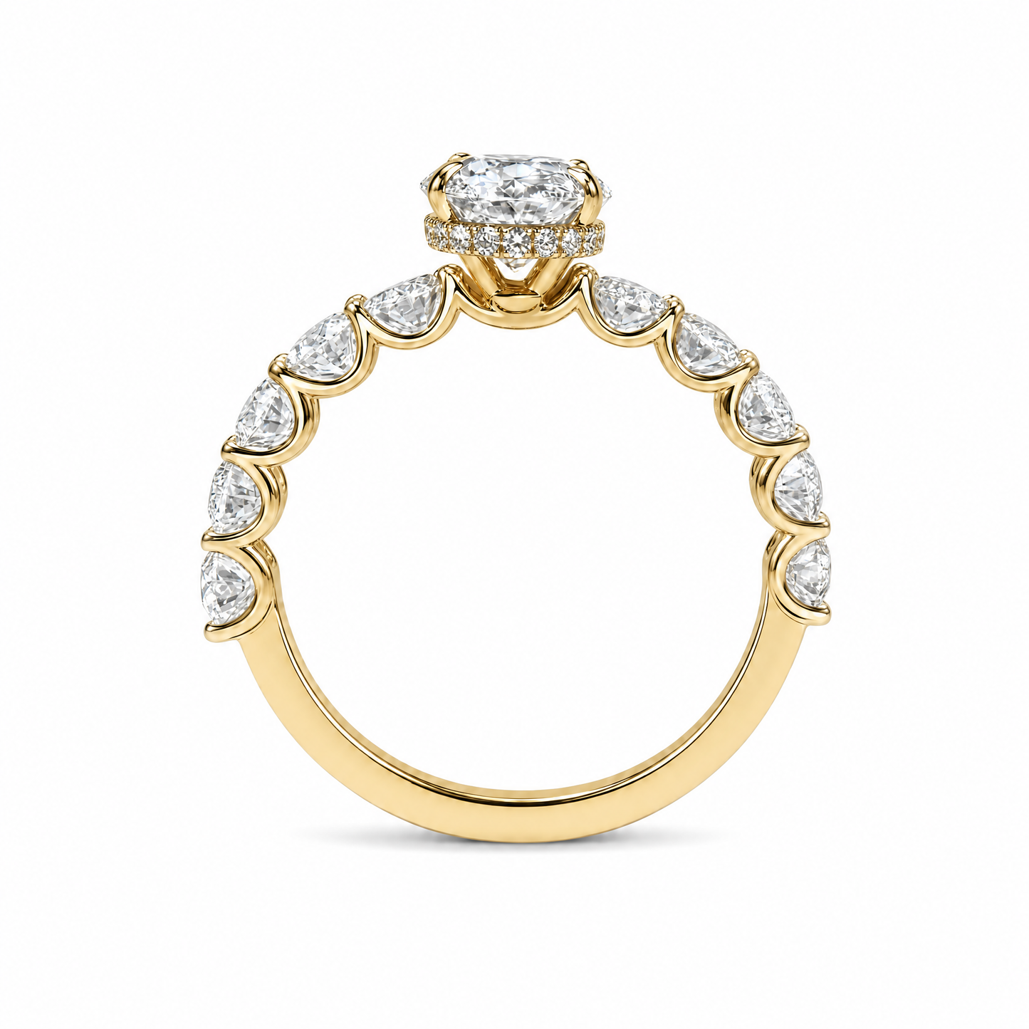 OVAL SOLITAIRE HALO PAVE