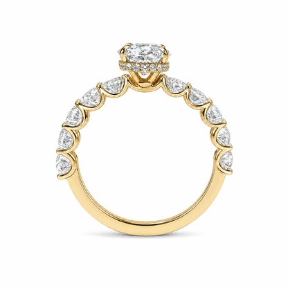 OVAL SOLITAIRE HALO PAVE