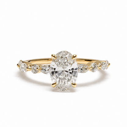 OVAL SOLITAIRE MIXED PAVE (YG)