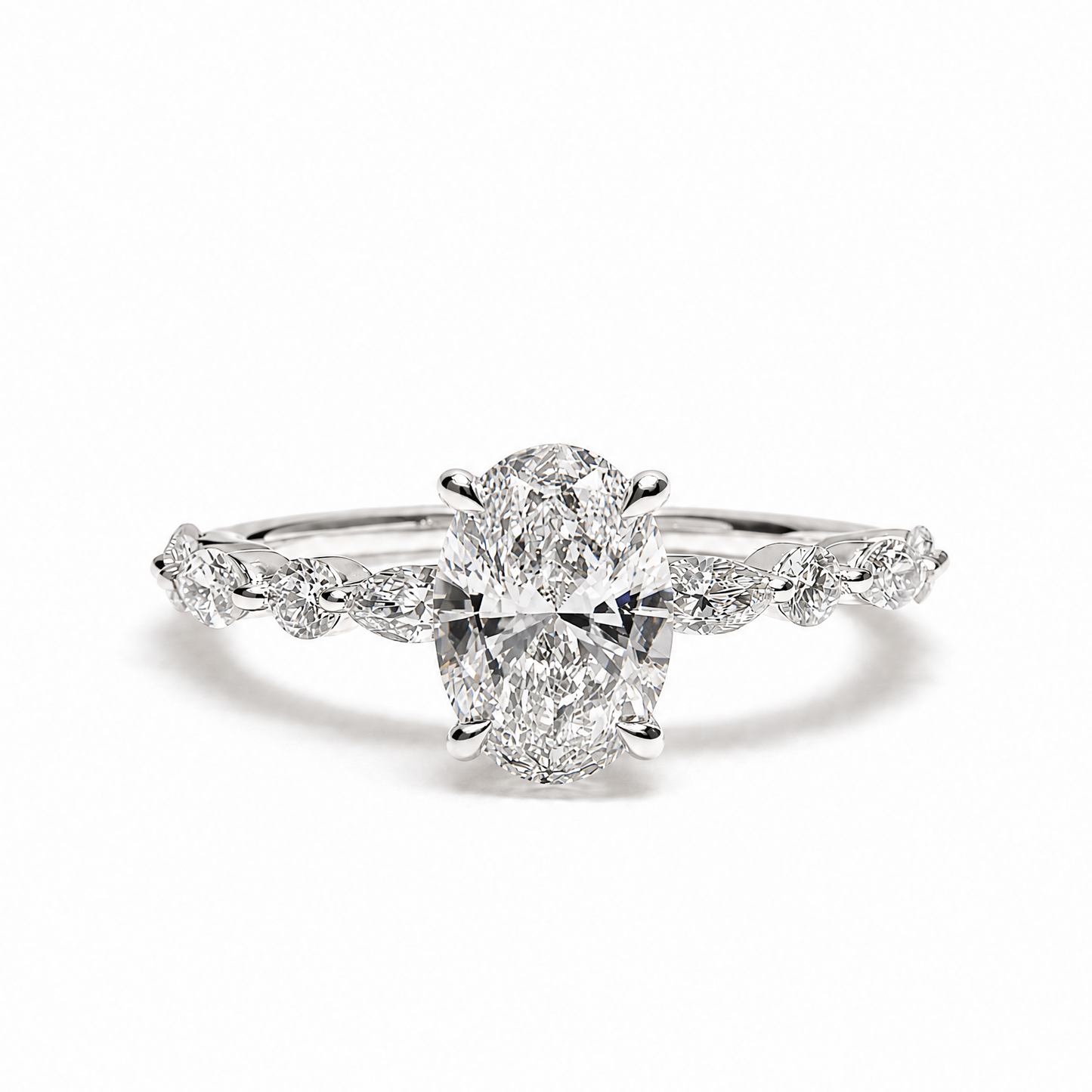 OVAL SOLITAIRE MIXED PAVE (WG)
