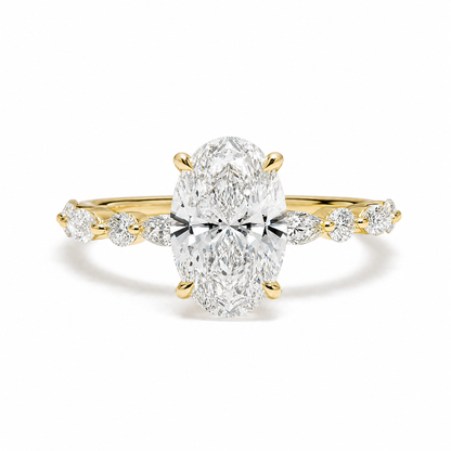 OVAL SOLITAIRE MIXED PAVE (YG)
