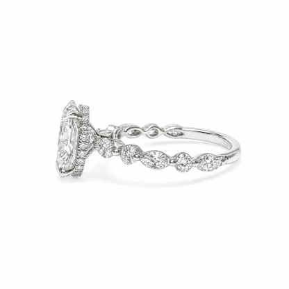 OVAL SOLITAIRE MIXED PAVE (WG)