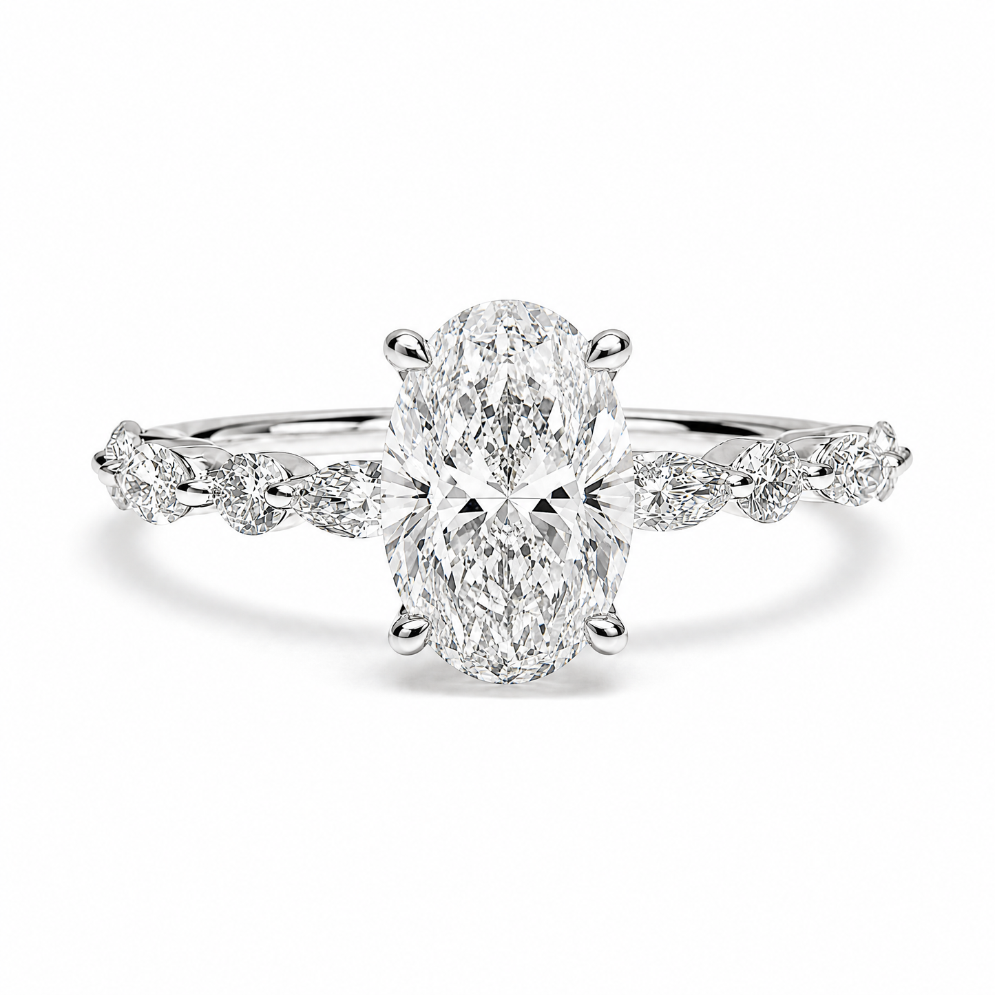 OVAL SOLITAIRE MIXED PAVE (WG)