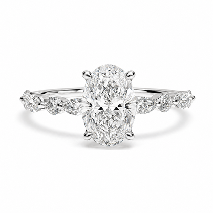 OVAL SOLITAIRE MIXED PAVE (WG)
