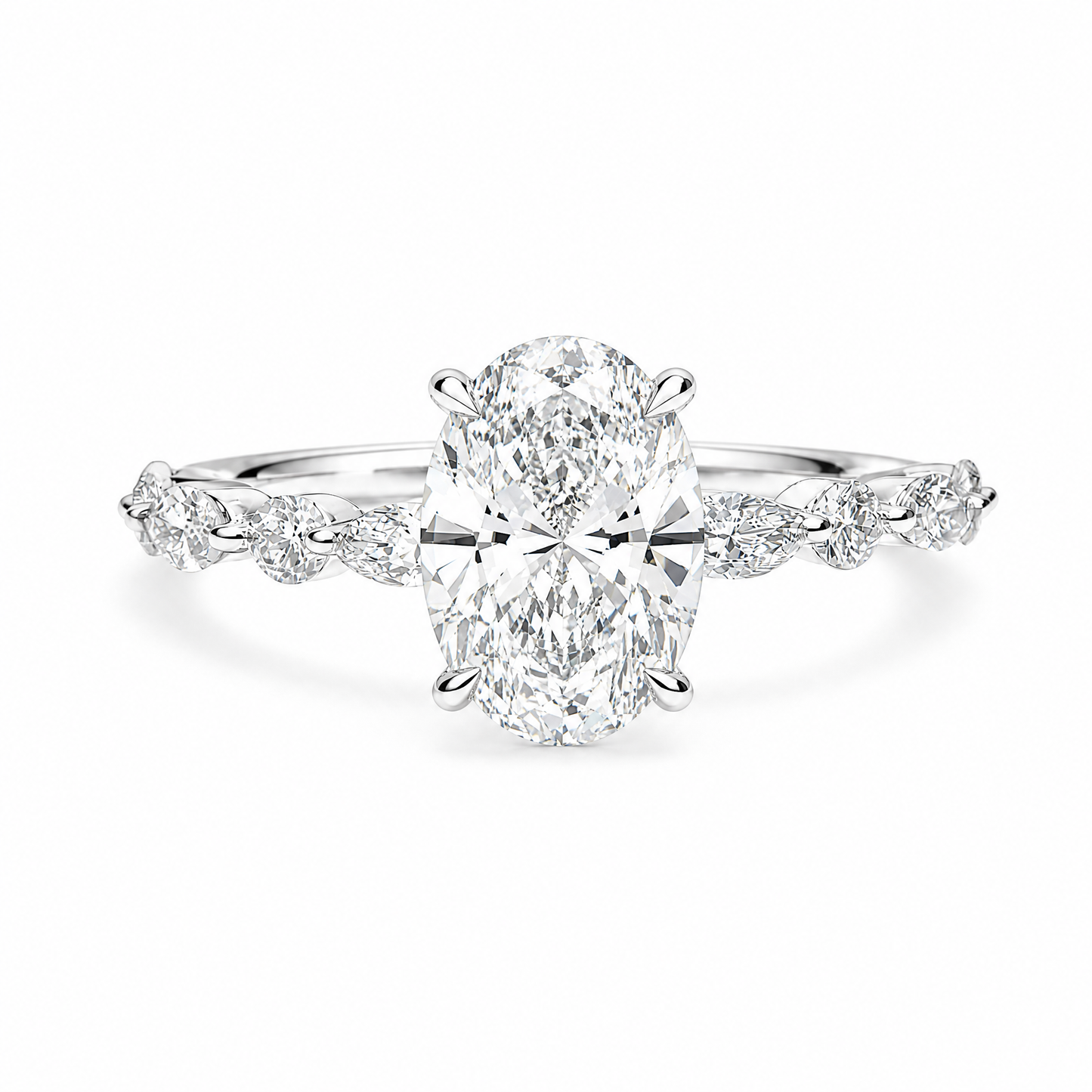OVAL SOLITAIRE MIXED PAVE (WG)