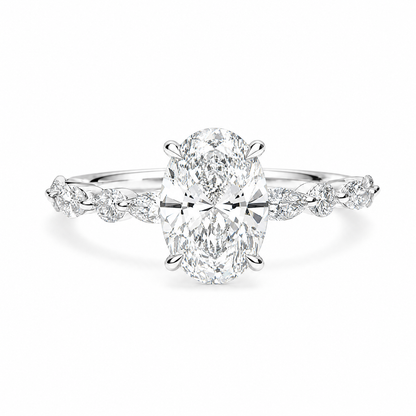 OVAL SOLITAIRE MIXED PAVE (WG)