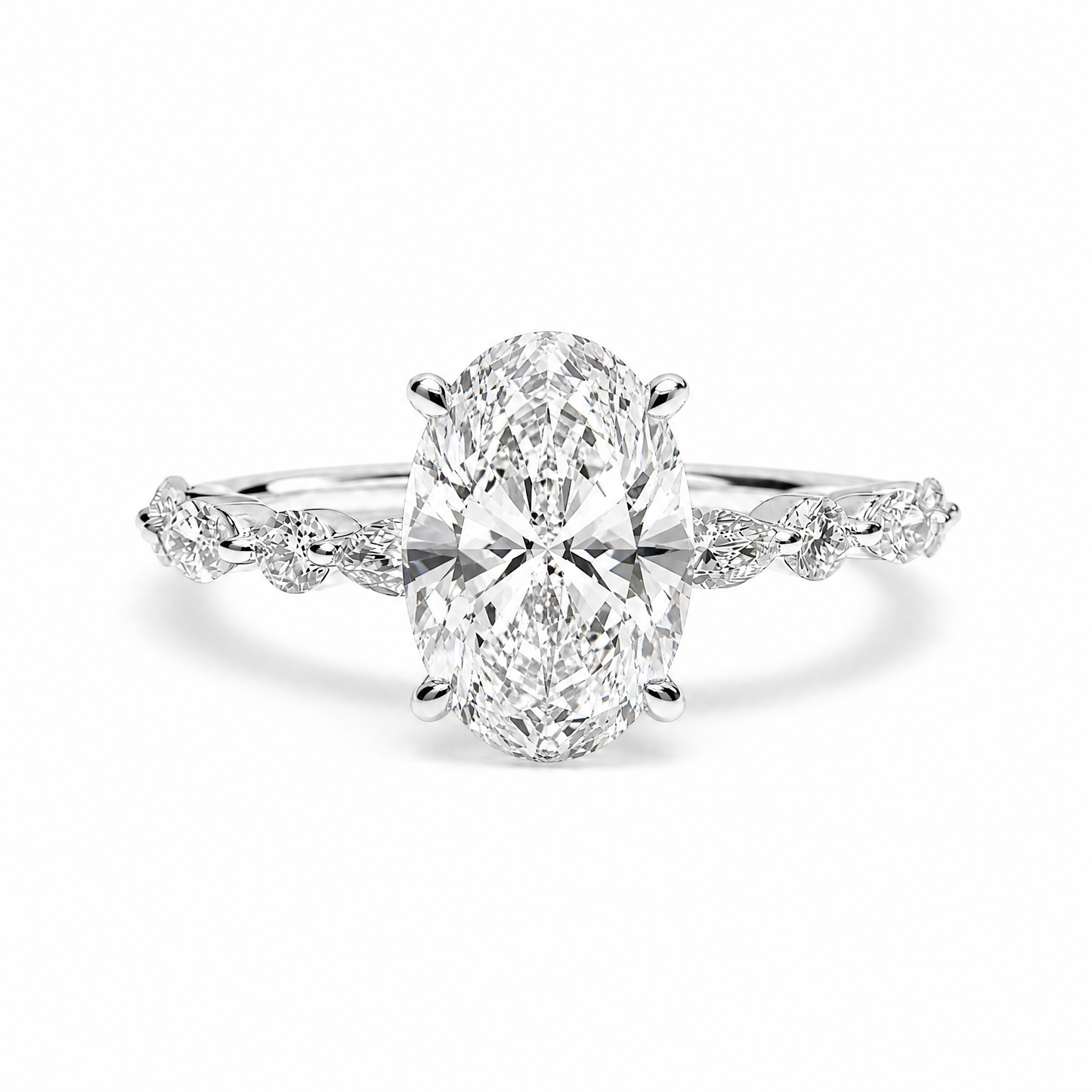OVAL SOLITAIRE MIXED PAVE (WG)