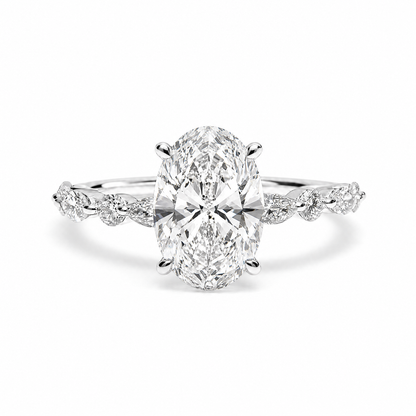 OVAL SOLITAIRE MIXED PAVE (WG)