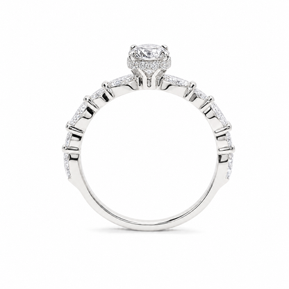 OVAL SOLITAIRE MIXED PAVE (WG)