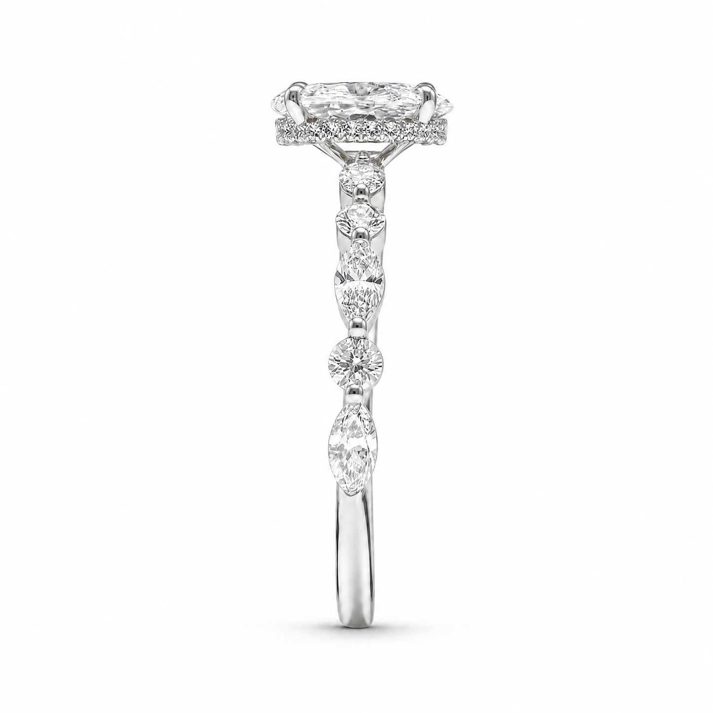 OVAL SOLITAIRE MIXED PAVE (WG)