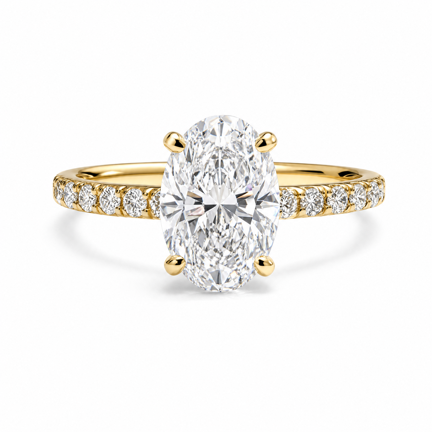 OVAL WITH SIDE DIAMONDS
