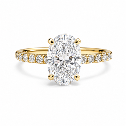 OVAL WITH SIDE DIAMONDS