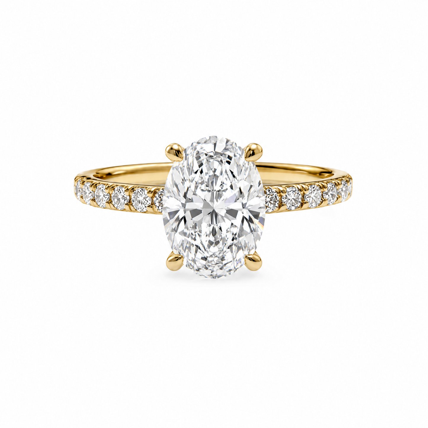 OVAL WITH SIDE DIAMONDS