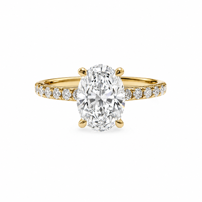 OVAL WITH SIDE DIAMONDS