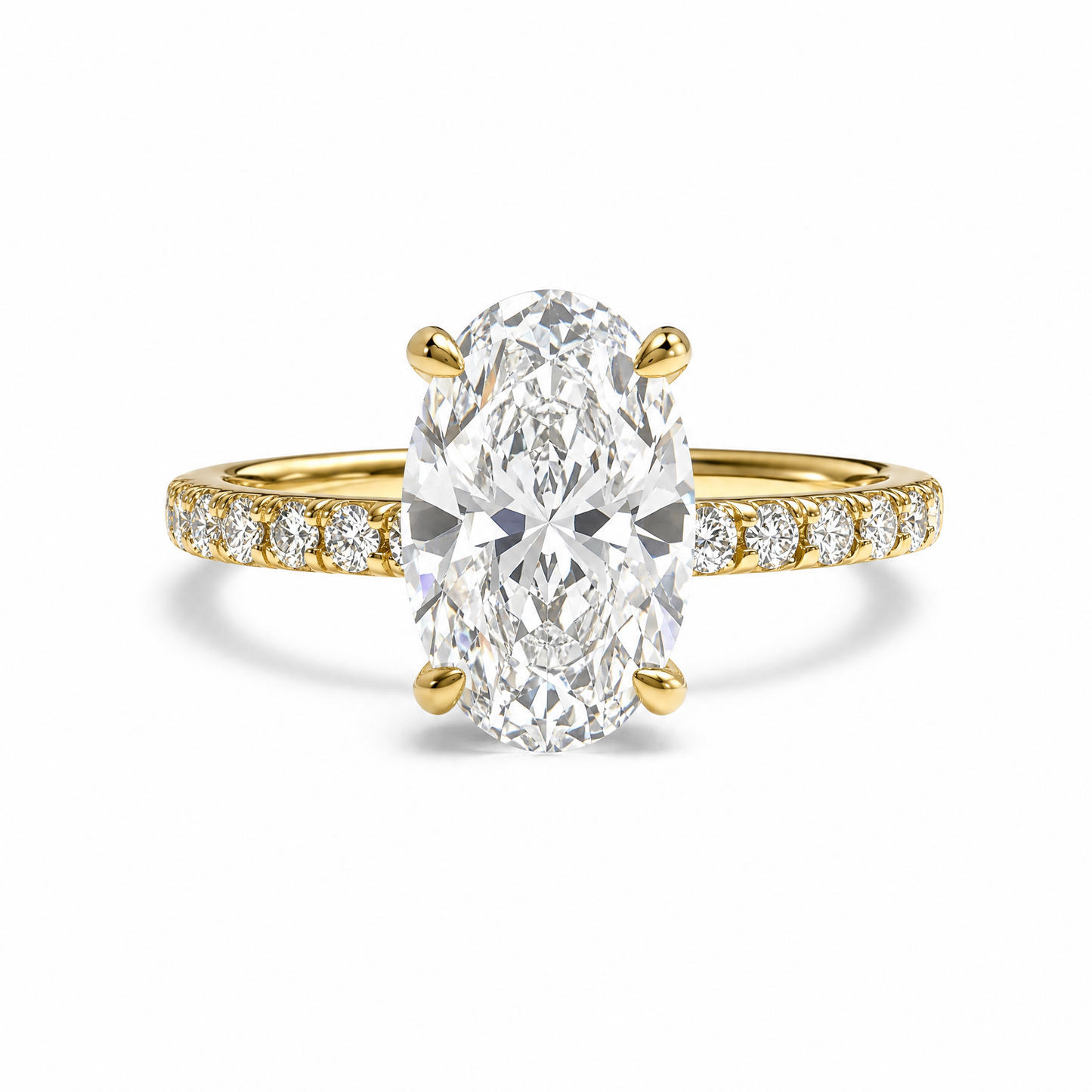 OVAL WITH SIDE DIAMONDS